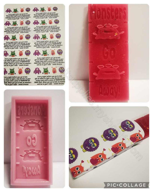 MONSTERS GO AWAY Silicone Snap Bar Moulds