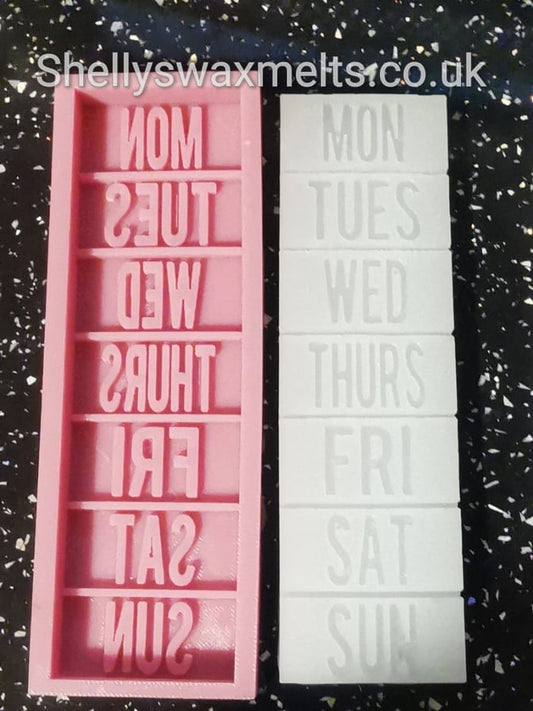 DAYS OF THE WEEK Silicone Bar Moulds - Snap Bar Moulds